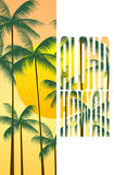 Aloha Hawaii Sunset Palm Trees