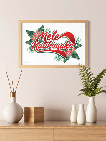 Mele Kalikimaka Tropical Leaves