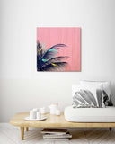 Retro Palm Tree Leaves - Wood Print