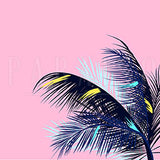 Retro Palm Tree Leaves - Wood Print