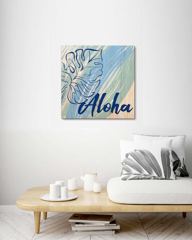 Monstera Leaf Hawaiian Design - Wood Print