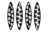 4 Surfboards Monstera Silhouette