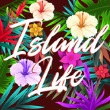 Island Life Tropical Forest Digital Painting - Wood Print 7 x 7