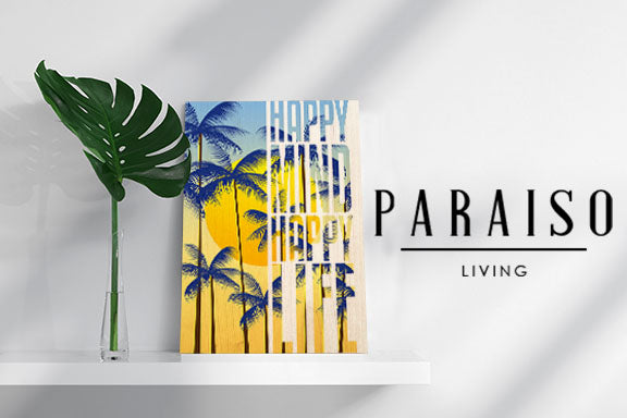 Happy Mind Happy Life Sunset Palm Trees