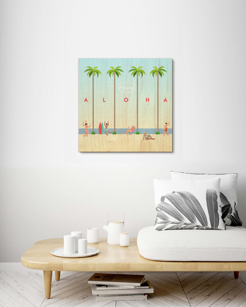 Aloha White Sand Beach - Wood Print