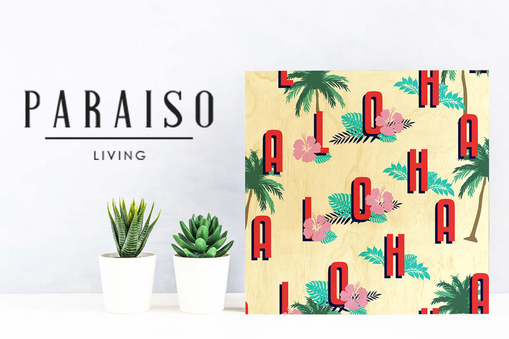 Aloha Vintage Style - Wood Print 7 x 7