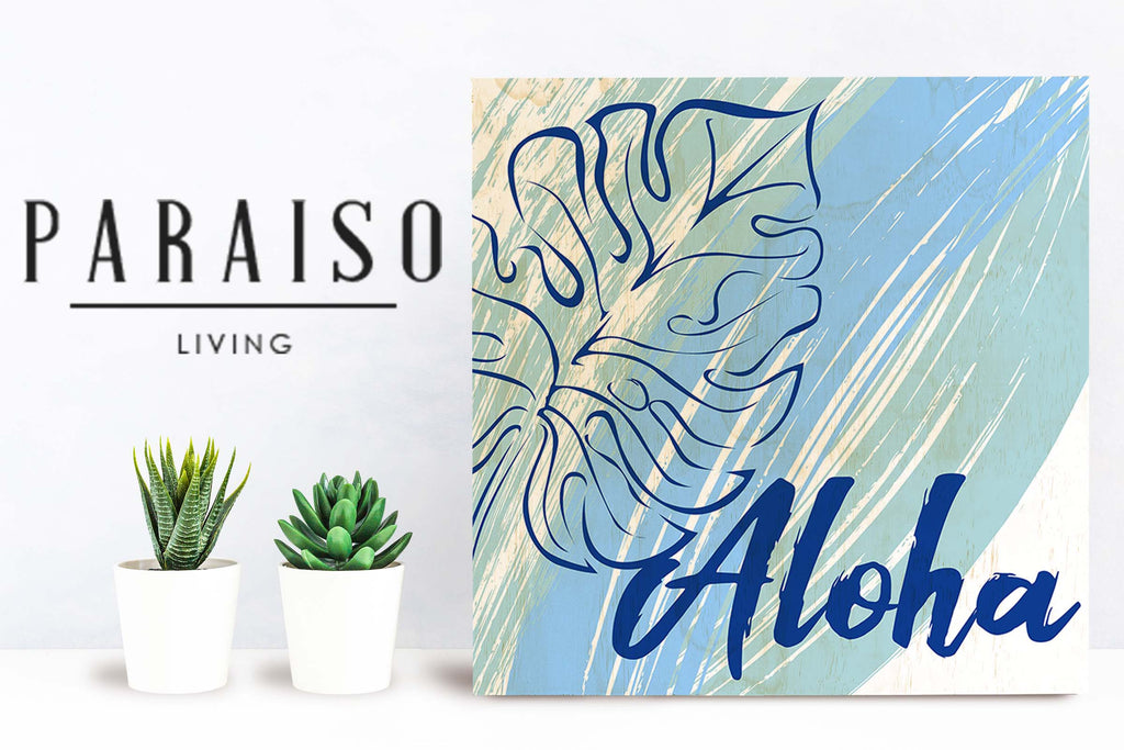 Monstera Leaf Hawaiian Design - Wood Print