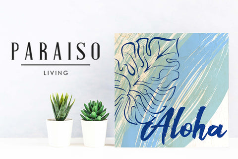 Monstera Leaf Hawaiian Design - Wood Print 7 x 7