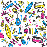 Aloha Hawaiian Elements Summer Design - Wood Print