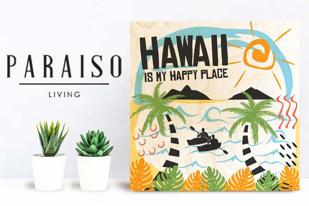 Hawaii is my Happy Place - Wood Print
