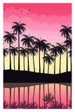 Island Reflection Palm Trees