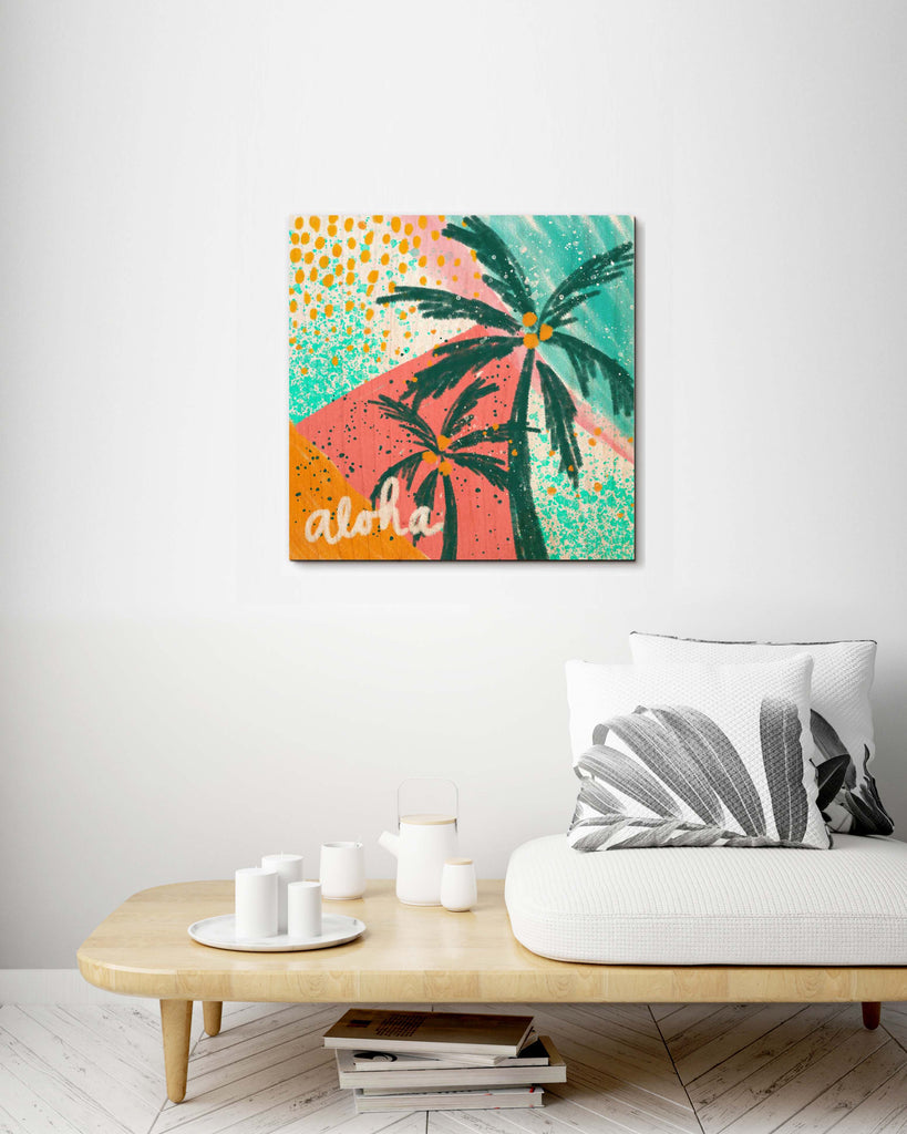 Colorful Aloha Palm Trees - Wood Print