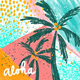 Colorful Aloha Palm Trees - Wood Print 7 x 7
