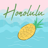 Tropical Fruit Pineapple Hawaiian Theme - Wood Print