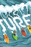 Surfing in Hawaii Digital Painting