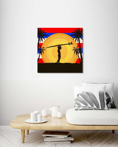 Retro Surfer Silhouette