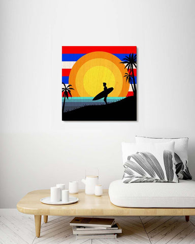 Retro Surfer Silhouette 2