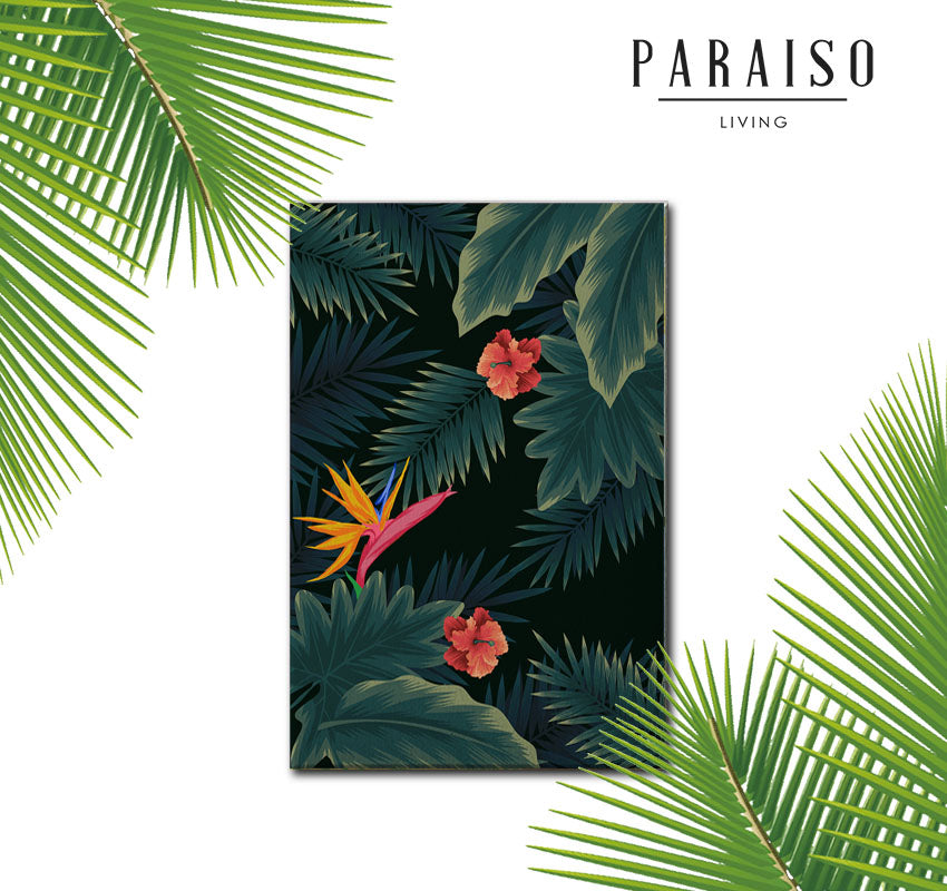 Tropical Vintage Birds of Paradise Leaves