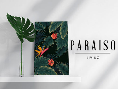 Tropical Vintage Birds of Paradise Leaves