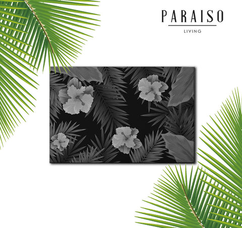 Tropical Vintage Plants Black and White