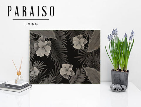 Tropical Vintage Plants Black and White