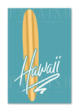 Vintage Surfboard Hawaii Blue