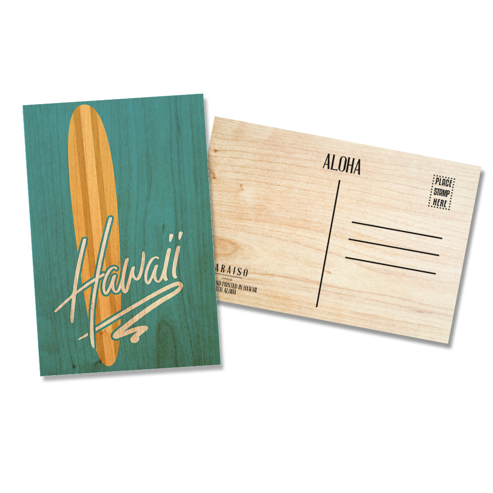 Vintage Surfboard Hawaii Blue